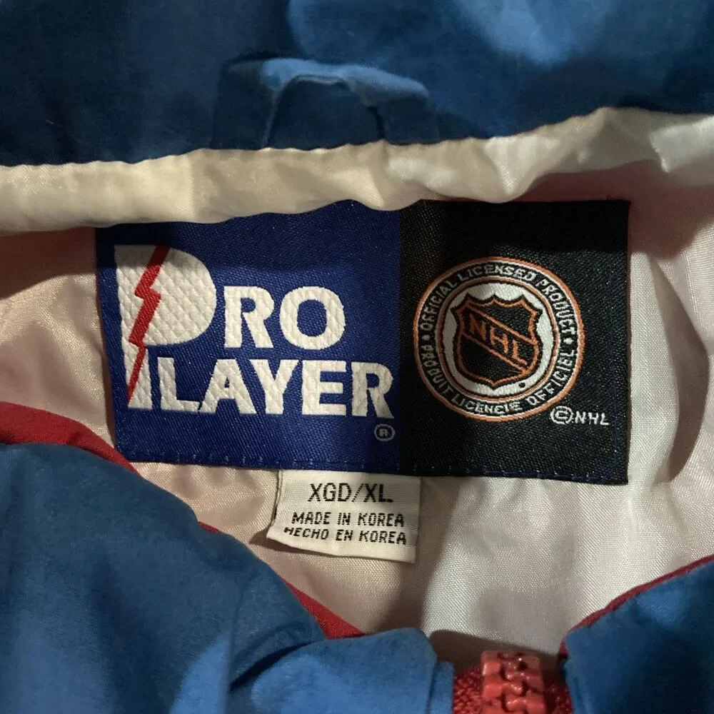 Vintage Windbreaker Jacket Colorado Avalanche Pro Player XL NHL
